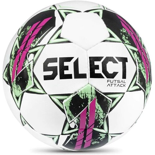 Футбольный мяч SELECT FUTSAL ATTACK V22 GRAIN, бел/зел/фиол, 62-64 футбольный мяч select futsal samba v22 fifa basic бел чер крас 62 64