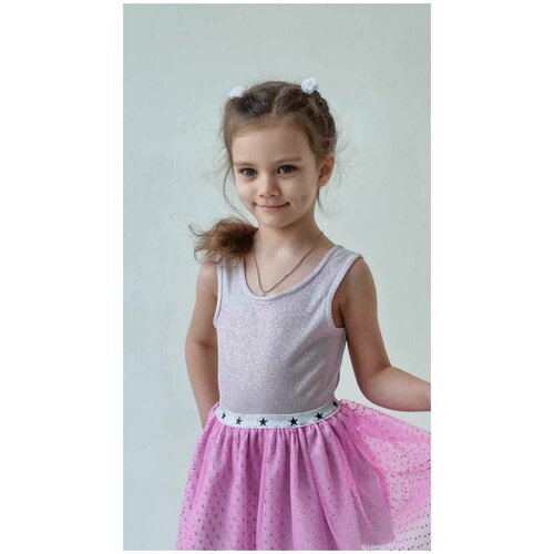 фото Fs майка нарядная блестящая "сияние" цвет светло-розовый размер 56 детский нет бренда