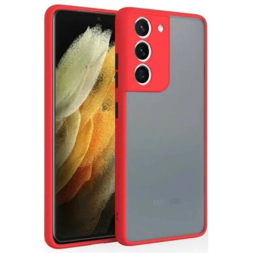 Накладка пластиковая матовая для Samsung Galaxy S22 Plus S906 с силиконовой окантовкой красная чехол g case для samsung galaxy s22 plus sm s906 slim premium red gg 1581 02