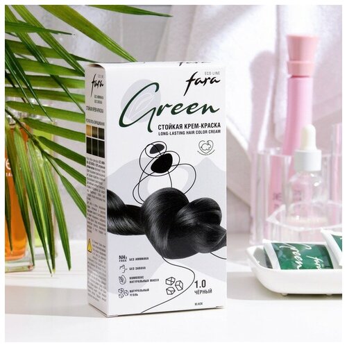Краска для волос FARA Eco Line Green 1.0 черный, 125 г