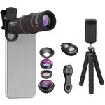 Комплект объективов Apexel 18x Telephoto 5-in-1 Kit для смартфона APL-T18XBZJ5 - изображение