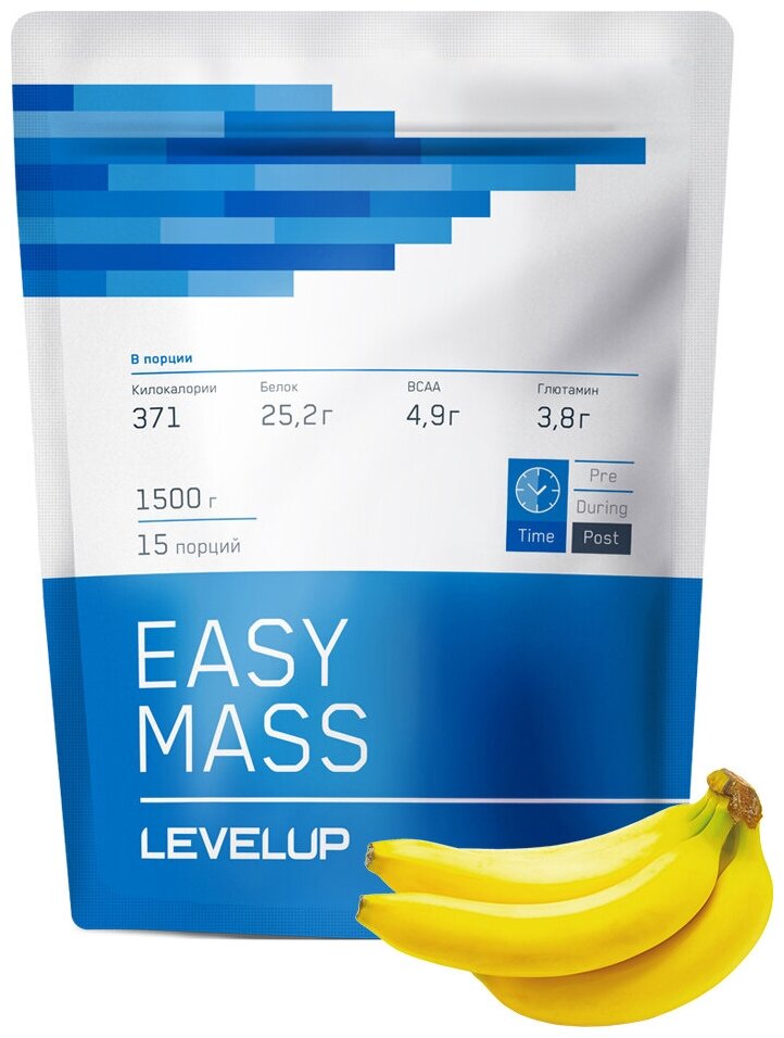 LevelUp Easy Mass, 1500 g (банан)