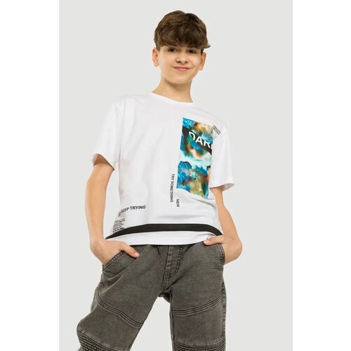 фото Футболка reporter young, размер 146, белый, экрю