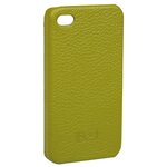 Чехол-накладка из натуральной кожи для iPhone 4/4S iBest i4CL-01, зеленый - изображение