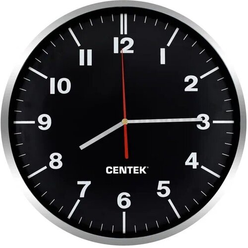 Часы настенные кварцевые CENTEK CT-7100, black