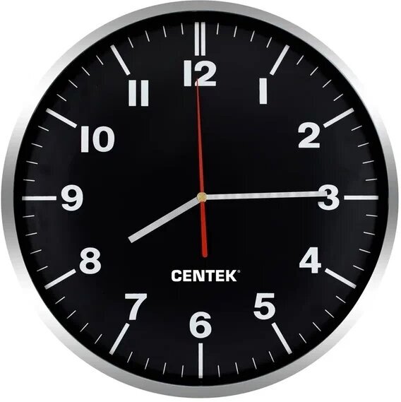 Настенные часы Centek CT-7100 черный/хром