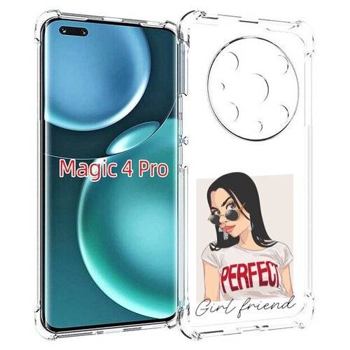 Чехол MyPads Девушка-с-сережками женский для Honor Magic4 Pro / Magic4 Ultimate задняя-панель-накладка-бампер чехол mypads девушка с планетами на голове женский для honor magic4 pro magic4 ultimate задняя панель накладка бампер