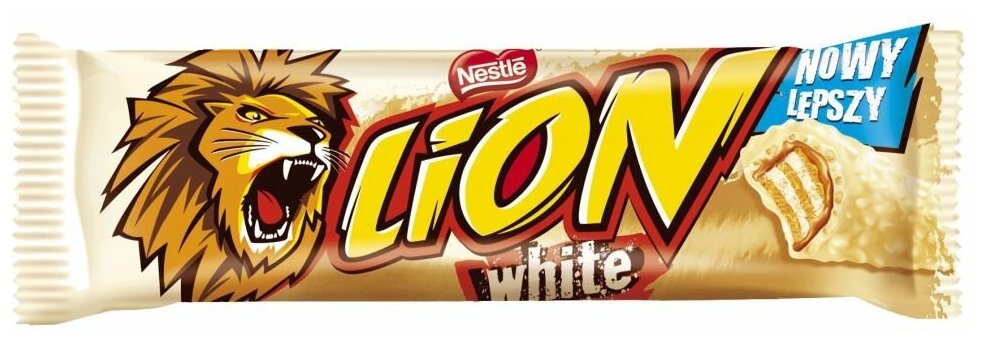 Lion Nestle White батончик вафельный в белом шоколаде, 42 г - фотография № 1