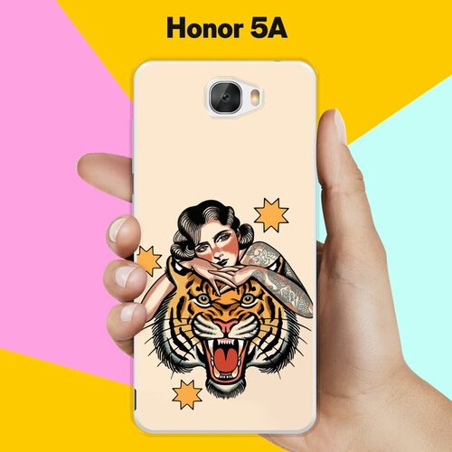 Силиконовый чехол на Honor 5A Тигр / для Хонор 5А силиконовый чехол на honor 5a хонор 5а бенгальский тигр