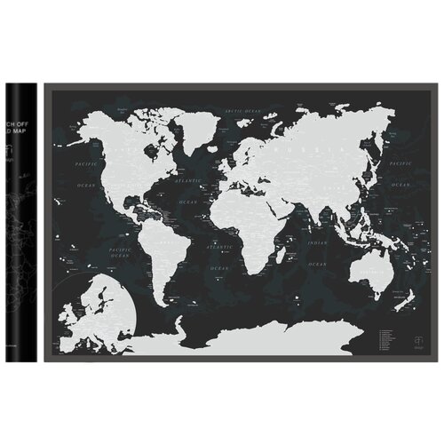 AFI DESIGN Скретч-карта мира Black A1, 60 × 84 см