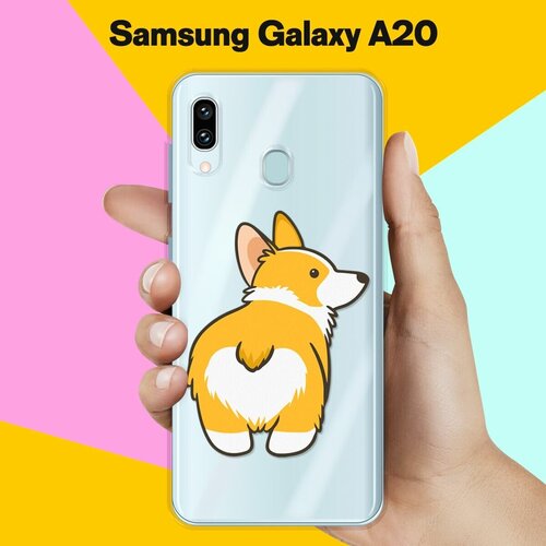 Силиконовый чехол Корги на Samsung Galaxy A20 пластиковый чехол собака мем желтые полосы на samsung galaxy a20 самсунг галакси а20