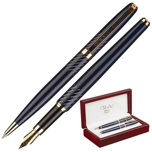 Набор пишущих принадлежностей VERDIE CFB-23W шариковая ручка + перьевая ручка в деревянном футляре