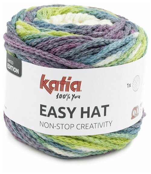 Пряжа Katia Easy Hat 40% шерсть 40% акрил 20% полиамид