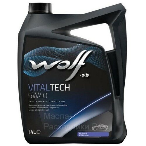 WOLF VITALTECH 5W-40 A3/B4 SN/CF Масло моторное (4л) 8311192