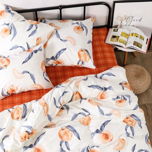 Комплект постельного белья Ночь Нежна Сочный персик, 2-спальное, хлопок, бежевый/оранжевый