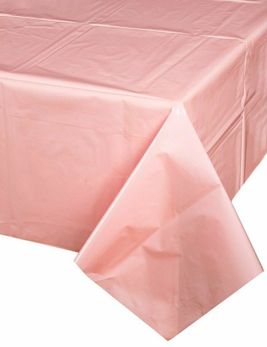 Скатерть праздничная одноразовая полиэтиленовая Riota Розовая дымка, 130х180 см