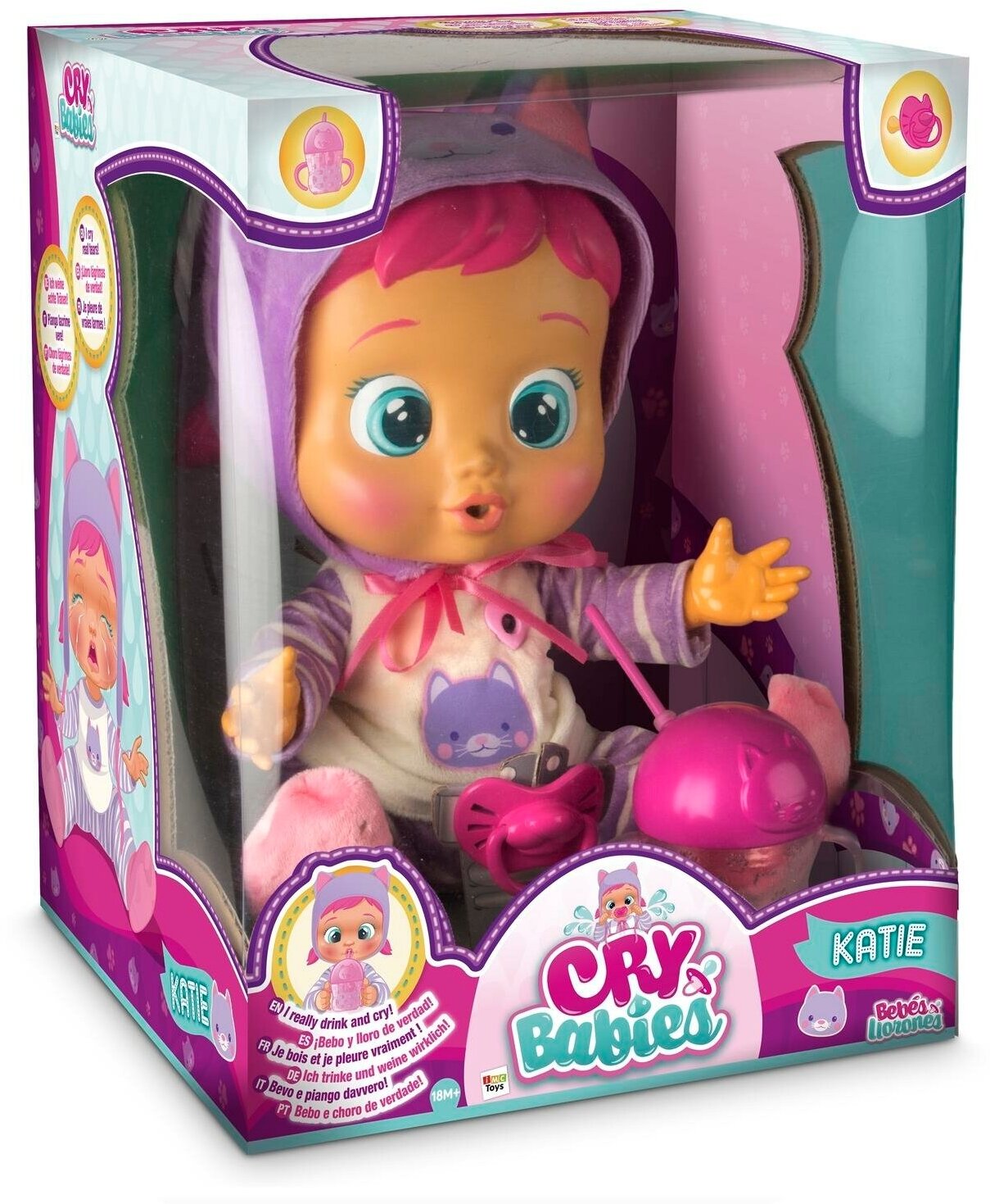 Кукла IMC Toys Cry Babies Плачущий младенец Katie, интерактивная, эл мех, 30 см 95939