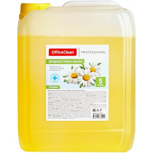 Мыло-крем жидкое OfficeClean Professional Антибактериальное, с ромашкой, канистра, 5л - 2 шт.