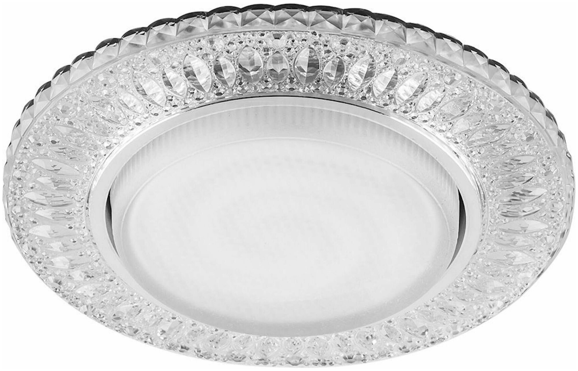 Feron 4022 CD светильник встраиваемый со светодиодной подсветкой 20LED*2835 SMD 4000K, 11W GX53, без лампы, прозрачный, хром - фотография № 1