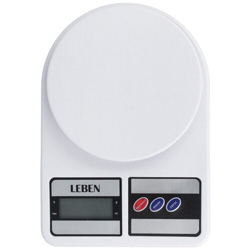фото Весы кухонные электронные, пластик, макс.нагрузка до 5кг, (точн. измер. 1 гр.) leben