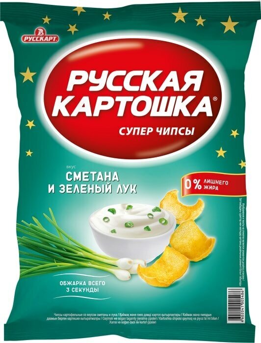 Чипсы Русская картошка Сметана и зеленый лук 80г