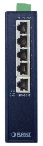 IP30 Slim Type 5-Port Industrial Fast Ethernet Switch (-40 to 75 degree C)