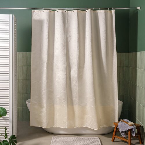 Занавеска (штора) Reath для ванной комнаты тканевая 180х200 см, цвет бежевый