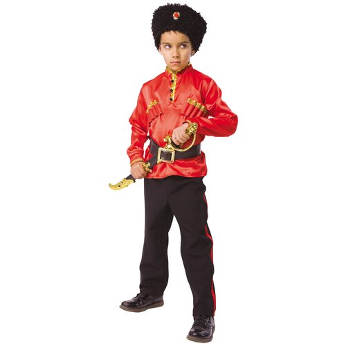 Костюм пуговка, размер 122, красный/черный карнавальный костюм казак пуговка рост 110