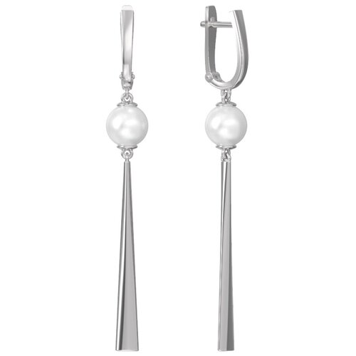 Серьги серебро, 925 проба, жемчуг имитация