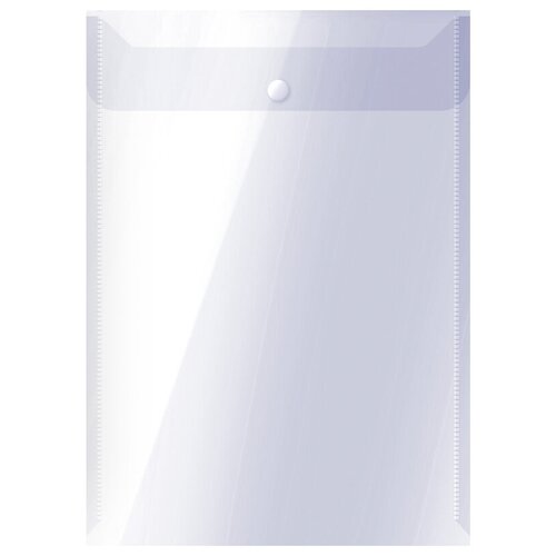 OfficeSpace Папка-конверт на кнопке вертикальная А4, пластик 150 мкм, бесцветный