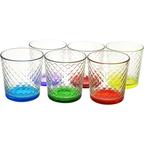 Стеклянны стаканы радуга широкие с полосками