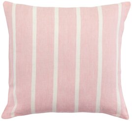 Чехол на подушку декоративный в полоску цвета пыльной розы из коллекции Essential, 45х45 см