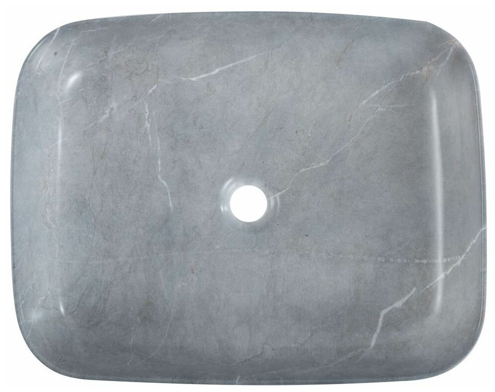 Раковина накладная SHELL-0619 Grey Stone Matt (515*400*130) - фотография № 2