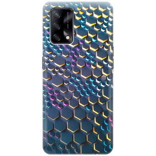 фото Re:pa накладка transparent для oppo a74 с принтом "графитовые соты"