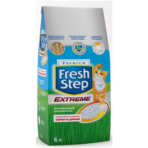 Впитывающий наполнитель Fresh Step Extreme, 6л, 1 шт. впитывающий наполнитель fresh step extreme 12л 1 шт