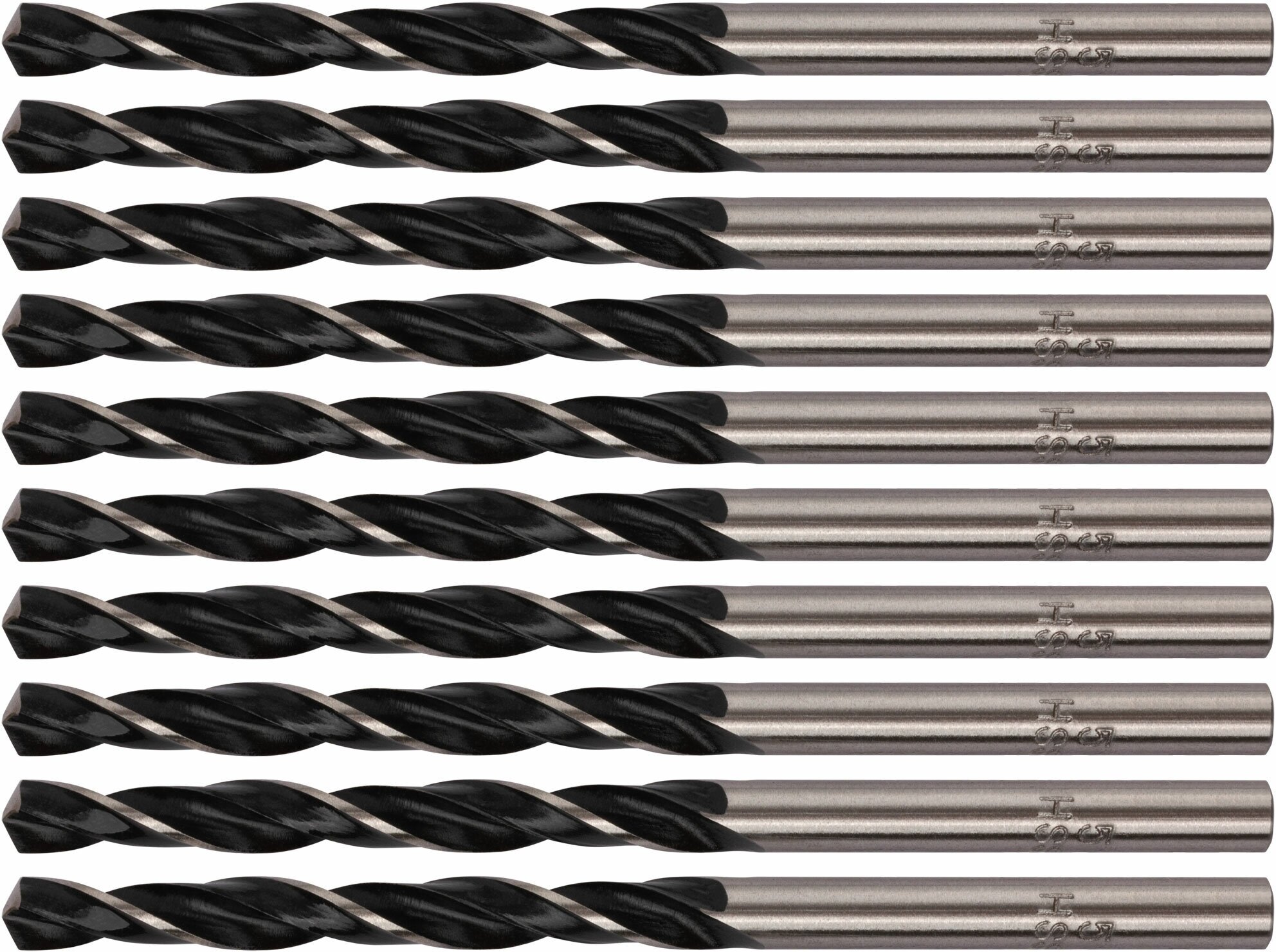 Сверла по металлу HSS черненые 5,0x86 мм (10 шт.)