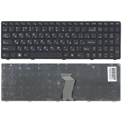 Клавиатура для ноутбука Lenovo Ideapad G580 G585 Z580 Z585 Z780 G780 черная с черной рамкой 1065₽