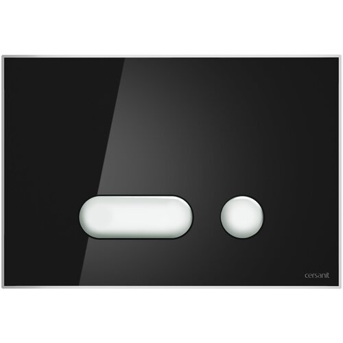 Кнопка смыва Cersanit INTERA BU-INT стеклянная черный двухрежимная клавиша для инсталляции cersanit aqua