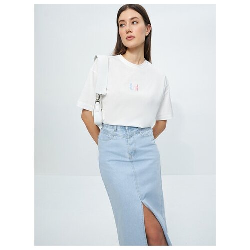 фото Zarina футболка с принтом, цвет белый, размер m (ru 46)