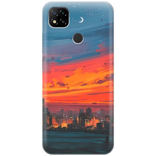 фото Re:pa накладка transparent для xiaomi redmi 9c с принтом "ночь и мегаполис"