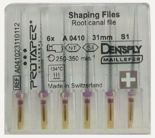 Изображение товара Протейперы Универсал машин-формир (6шт) ProTaper Дентсплай Майлифер (Dentsply Maillefer)в наборе (31 мм S1 (6 шт/уп) Фиолетовый)