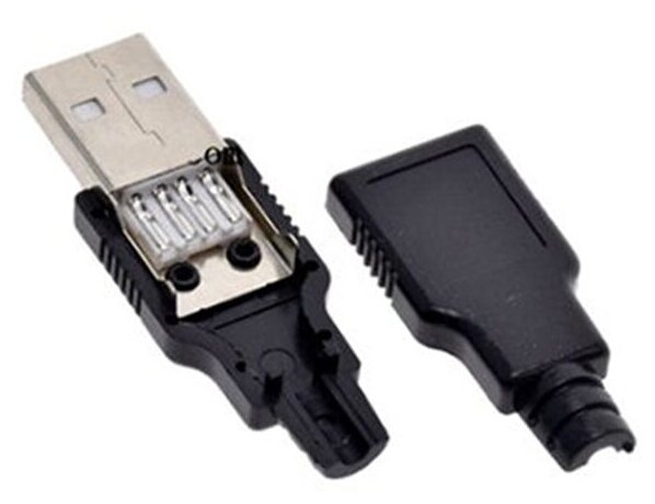 Штекер USB 2.0 (А) папа на кабель разборный