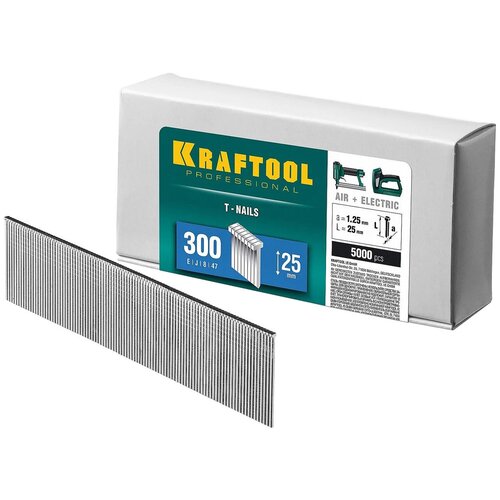 Гвозди для нейлера Kraftool из закаленной проволоки тип 300 25 мм 31785-25 15920150