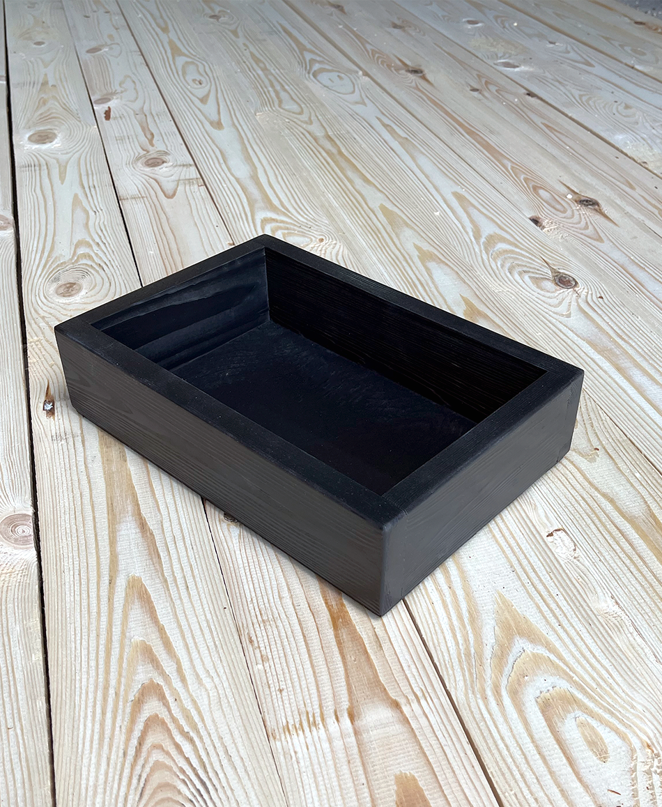 Ящик деревянный интерьерный 30х20см / черный - фотография № 2