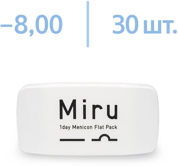 Контактные линзы MIRU 1 Day Menicon Flat Pack, Кривизна 8.6 Однодневные, -8 / 14.2 / 8.6, 30 шт.