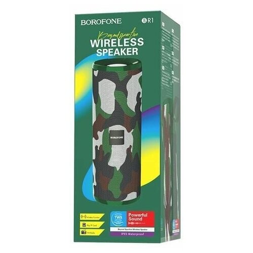 Портативная колонка BT ver 50 BOROFONE BR1 1200mAh 180х65х662 мм хаки 60 132400₽
