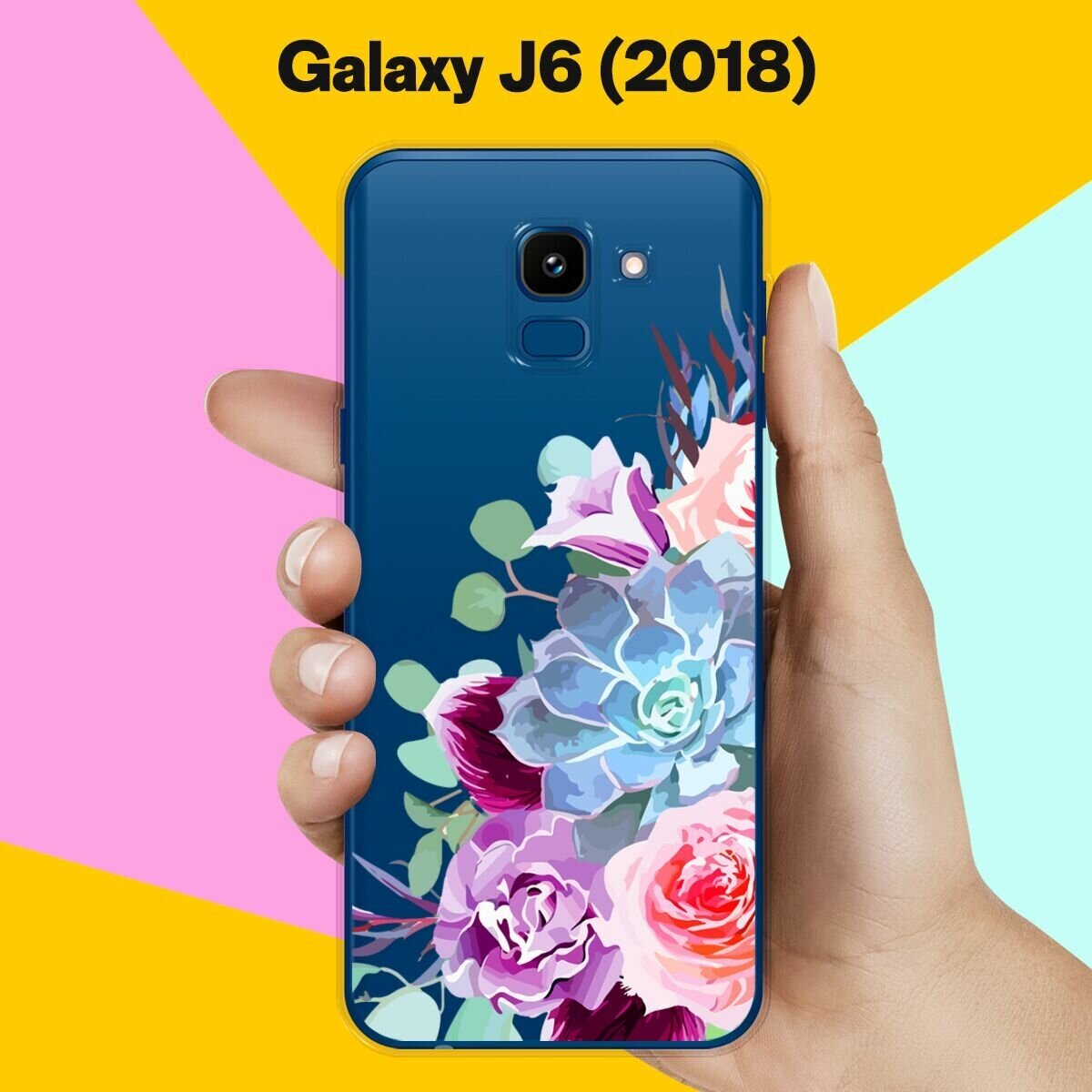 Силиконовый чехол на Samsung Galaxy J6 (2018) Цветы 10 / для Самсунг Галакси Джей 6 2018