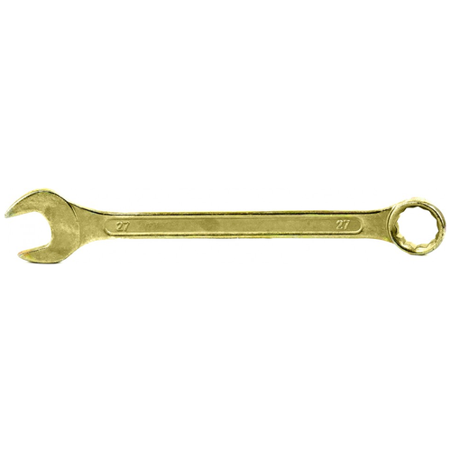 Комбинированный гаечный ключ СИБРТЕХ 27 мм, желтый цинк, 14987