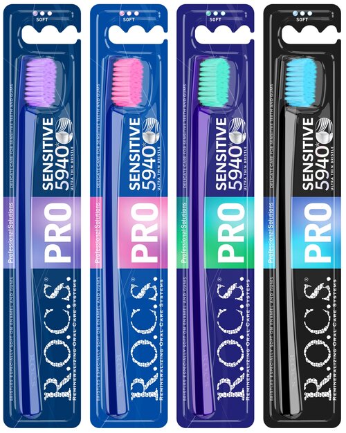 Зубная щетка R.O.C.S. PRO Sensitive, мягкая, в ассортименте