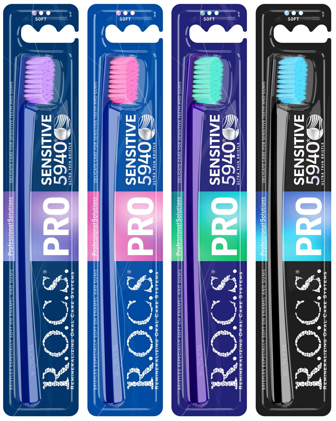 З/щетка "R.O.C.S. PRO SENSITIVE" мягкая, цвет в ассортименте